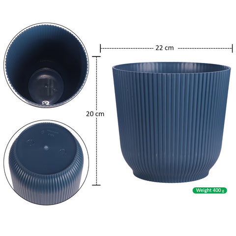 Modern Rib Design Plastic Pot