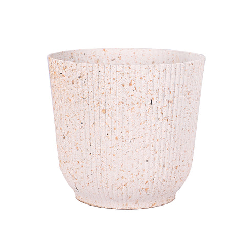 New White Modern Rib Design Plastic Pot