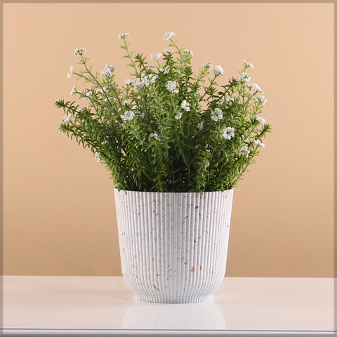 Ribbed Plastic Planter