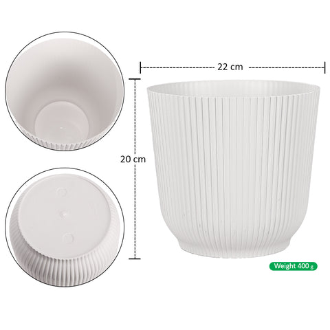 Modern Rib Design Plastic Pot