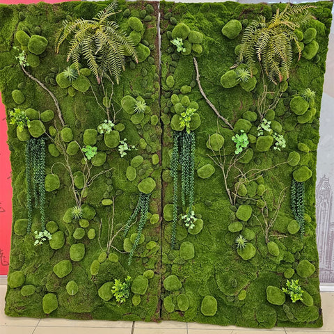 vertical moss carpet wall design