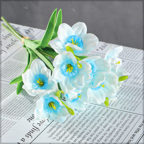 Artificial Narcissus Daffodil Fake Flower Bunch (without vase)