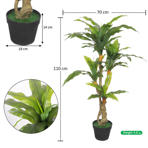 Lifelike Artificial Dracaena Tree