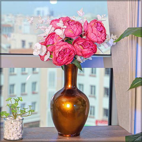 Artificial Silk Peony Flowers Single Bunch (without vase)