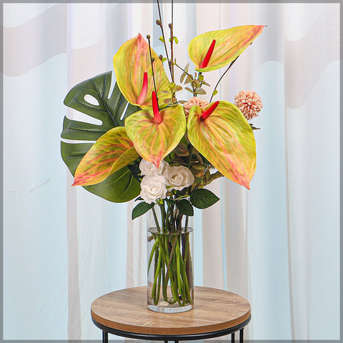 Real Touch Single Stem Artificial Anthurium Flower(without vase)