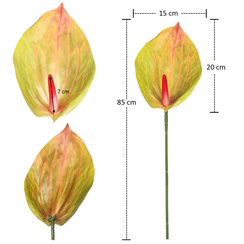 Real Touch Single Stem Artificial Anthurium Flower(without vase)