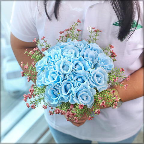 Nearly Natural Real Touch Roses Single Bunch (without vase)