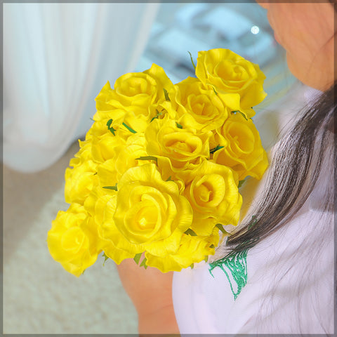 Nearly Natural Real Touch Roses Single Bunch (without vase)