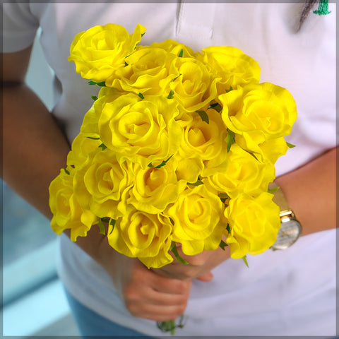 Nearly Natural Real Touch Roses Single Bunch (without vase)