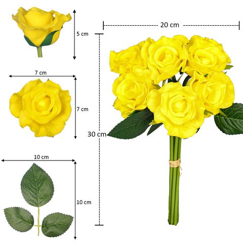 Nearly Natural Real Touch Roses Single Bunch (without vase)