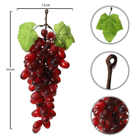 Lifelike fake grapes cluster for table display