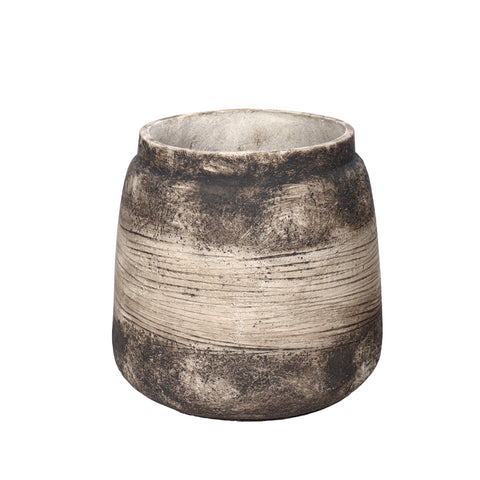 retro design round jar concrete pot