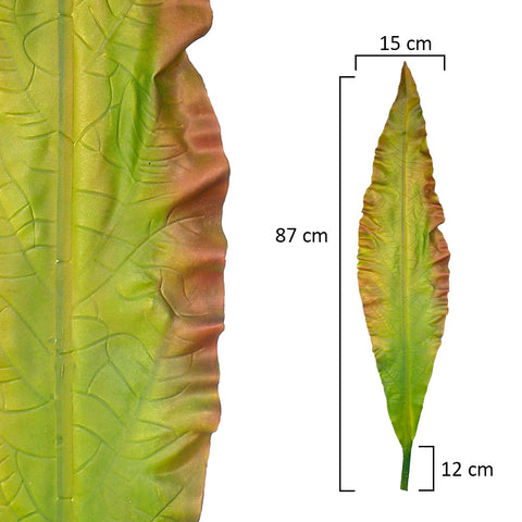Rubberised Strelitzia Single Leaf Stem (without vase)
