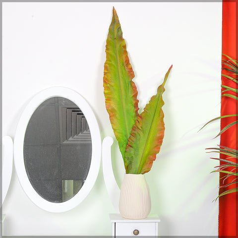 Rubberised Strelitzia Single Leaf Stem (without vase)