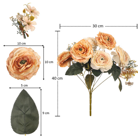 Artificial Silk Peony Flower Bouquet