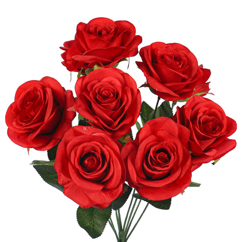 Artificial Silk Rose Flowers Single Bunch (without vase)