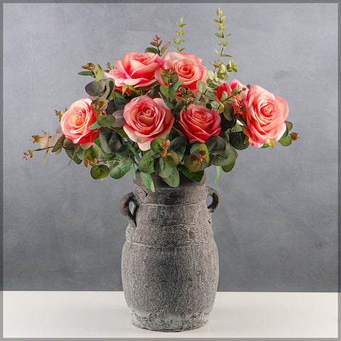 Artificial Silk Rose Flowers Single Bunch (without vase)