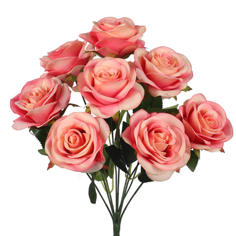 Artificial Silk Rose Flowers Single Bunch (without vase)