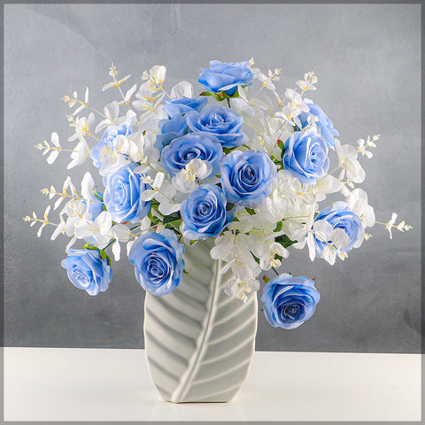 Artificial Silk Rose Flowers Single Bunch (without vase)