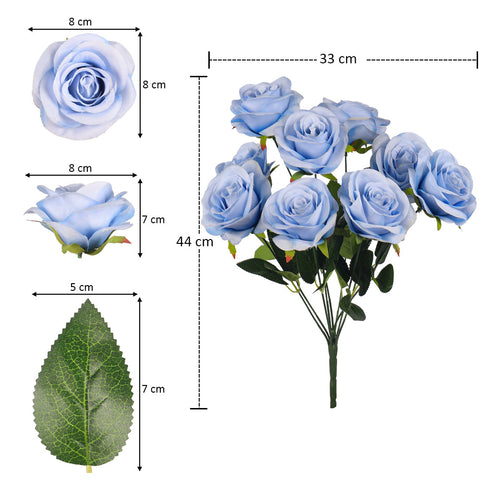 Artificial Silk Rose Flowers Single Bunch (without vase)