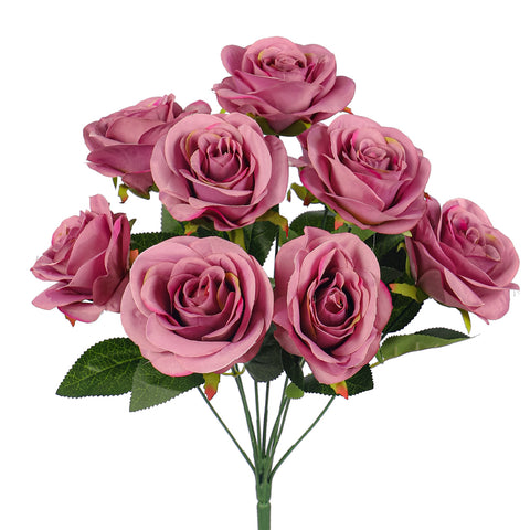 Artificial Silk Rose Flowers Single Bunch (without vase)