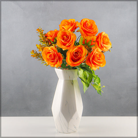 Artificial Silk Rose Flowers Single Bunch (without vase)