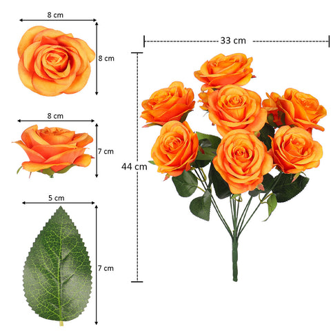 Artificial Silk Rose Flowers Single Bunch (without vase)