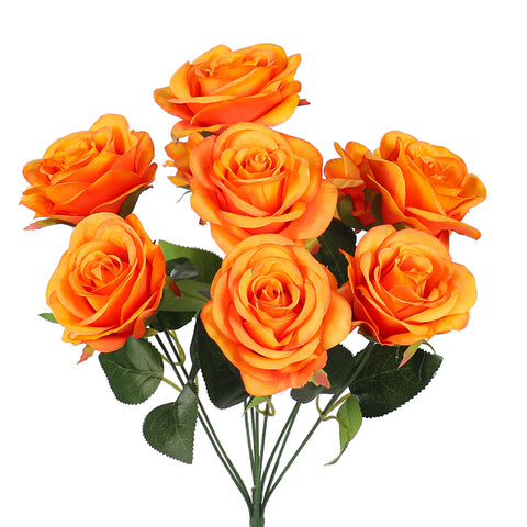 Artificial Silk Rose Flowers Single Bunch (without vase)
