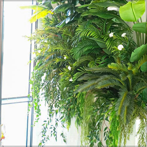 artificial tropical foliage wall panel