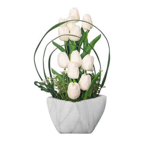 Artificial white tulip