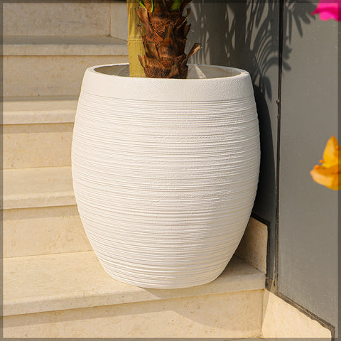 unique egg shaped concrete plant pot