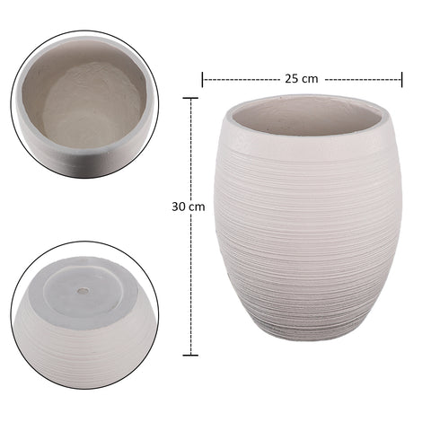 white concrete planter