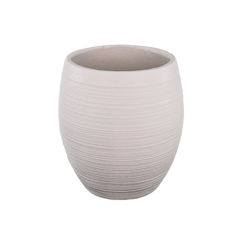 white concrete egg design planter