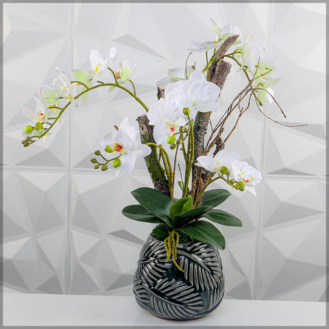 faux orchid stem white