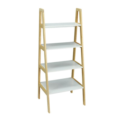 4 tier wood ladder shelf