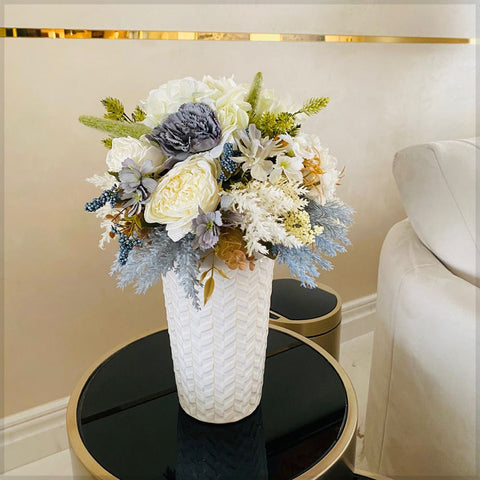 Chic Floral Arrangement in Textured Vase