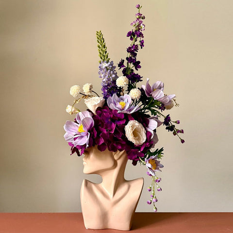 Floral Fantasy in a Stylish Bust Vase