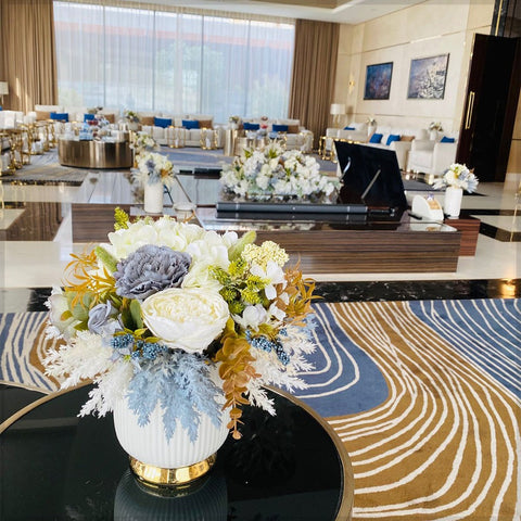 Luxurious Lounge with Elegant Floral Decor
