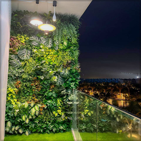 Urban Oasis: A Lush Vertical Garden on a Modern Balcony