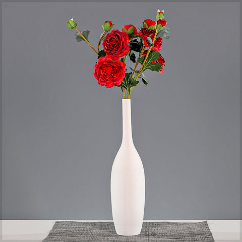 Artificial Silk Rose Flower Single Stem(without vase)