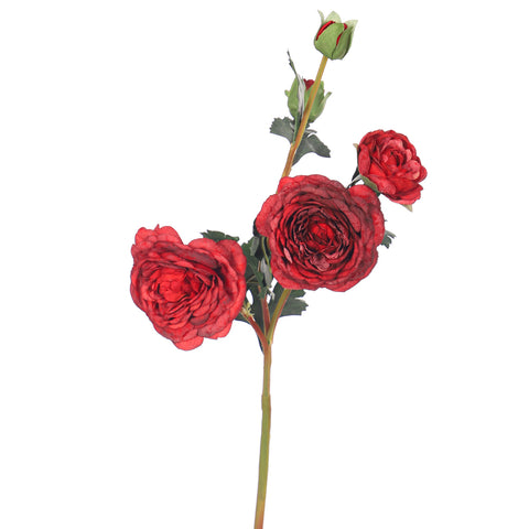 Artificial Silk Rose Flower Single Stem(without vase)
