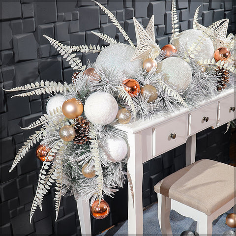 1-Piece Flocked Christmas Garland with Pinecone (garland only other items not included)