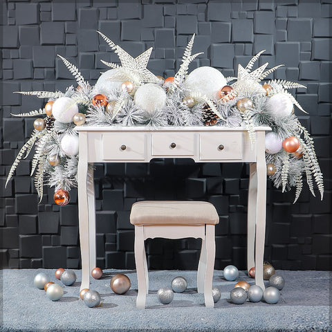 1-Piece Flocked Christmas Garland with Pinecone (garland only other items not included)