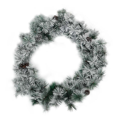 1-Piece Flocked Christmas Garland with Pinecone (garland only other items not included)
