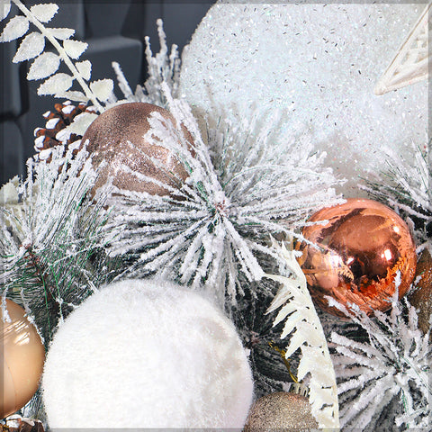 1-Piece Flocked Christmas Garland with Pinecone (garland only other items not included)