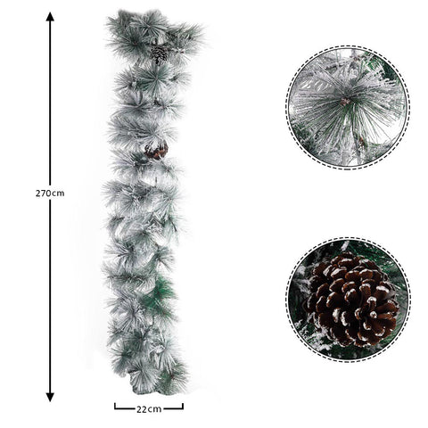 1-Piece Flocked Christmas Garland with Pinecone (garland only other items not included)