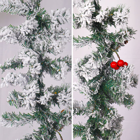 1-Piece Decorative Artificial Pine Snow Garland(Without Christmas Balls)