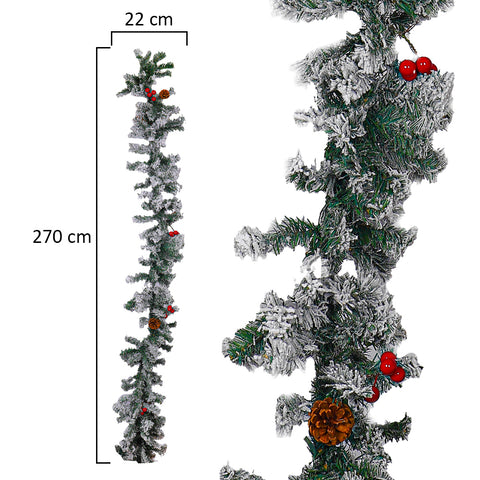1-Piece Decorative Artificial Pine Snow Garland(Without Christmas Balls)