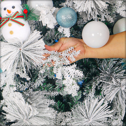 1 Piece Artificial Flocked Pine Christmas Tree  ( Chirstmas Tree only, Ornaments not Included)