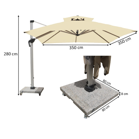 120kg marble base cantilever umbrella
